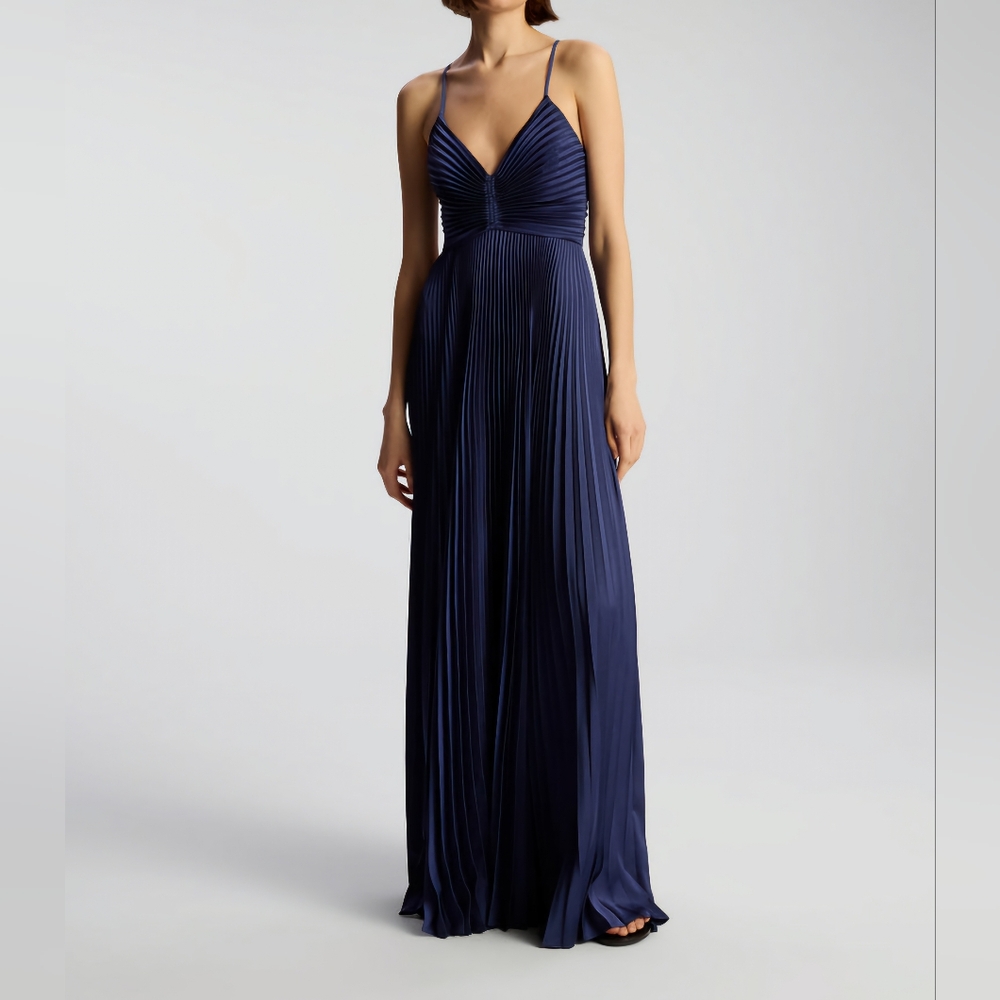 A.L.C Aries Satin Pleated Dress - Picture 4 of 13